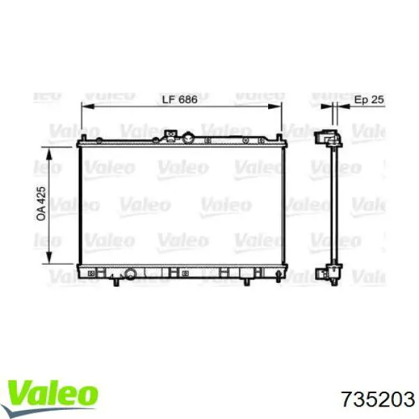 Купить 735203 VALEO Радиатор водяной