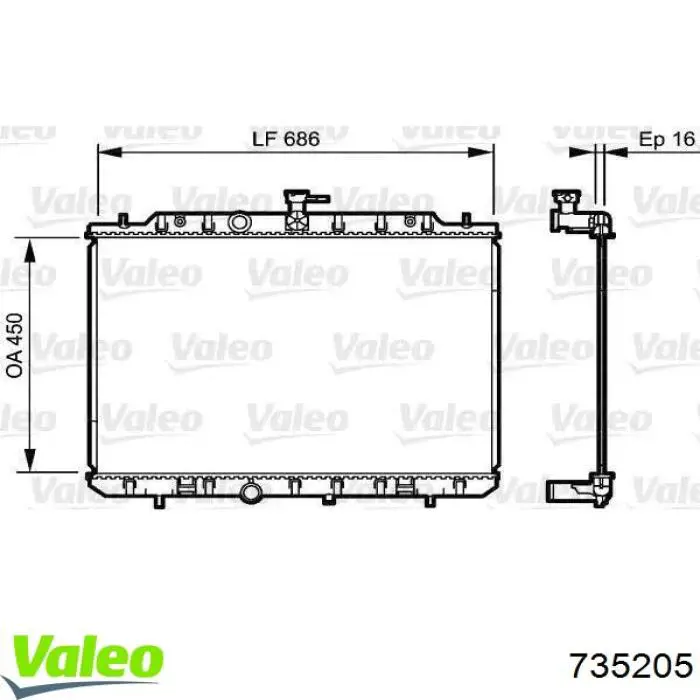 Радиатор 735205 VALEO