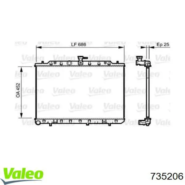 Радиатор 735206 VALEO