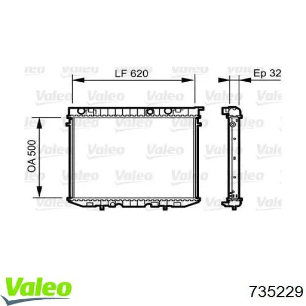 Радиатор 735229 VALEO