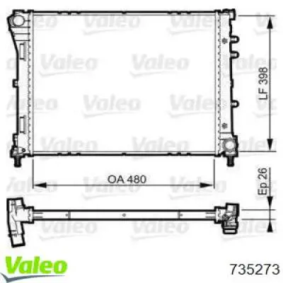 Радиатор 735273 VALEO