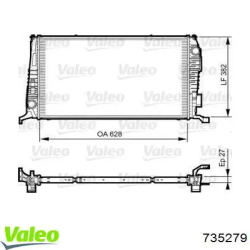 Купить 735279 VALEO Радиатор водяной