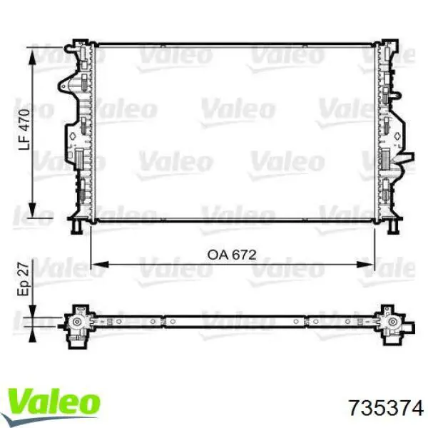 Radiador refrigeración del motor 735374 VALEO