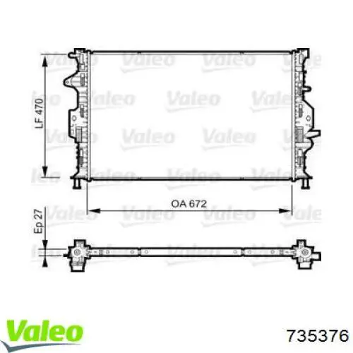 Радиатор 735376 VALEO