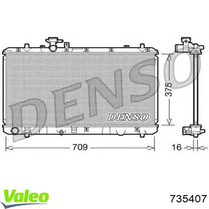 Радиатор охлаждения двигателя VALEO 735407 цена, от 136.66 USD