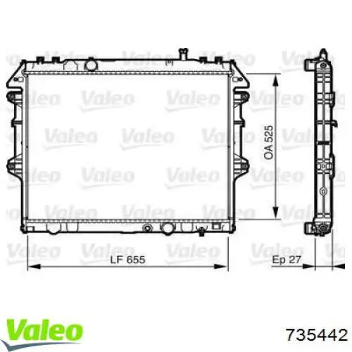 Радиатор 735442 VALEO