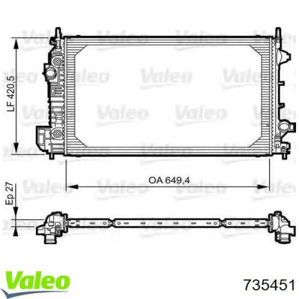 Купить 735451 VALEO Радиатор водяной