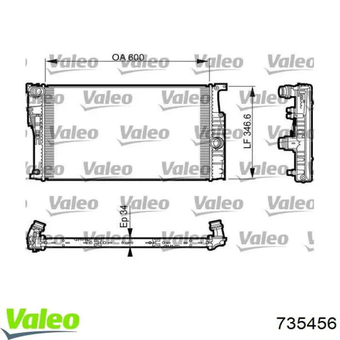 Купить 735456 VALEO Радиатор водяной