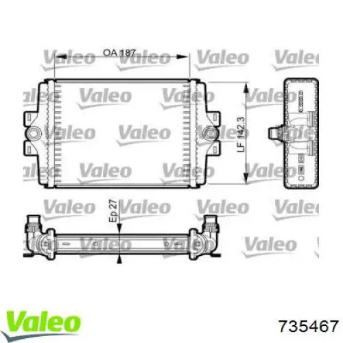 Радиатор охлаждения двигателя дополнительный VALEO 735467 цена, от 65.24 USD