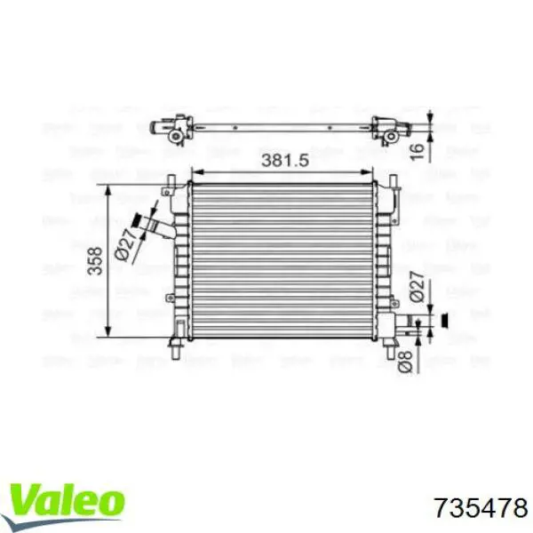 Радиатор 735478 VALEO