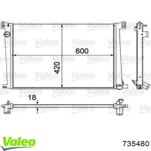 Радиатор 735480 VALEO