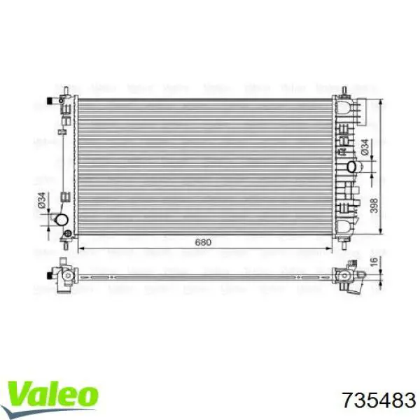 Радиатор 735483 VALEO