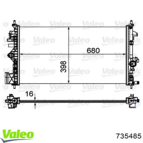 Радиатор 735485 VALEO