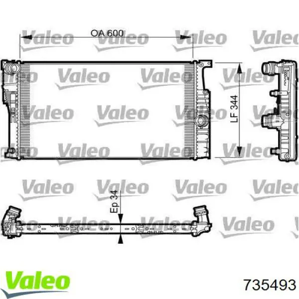 Радиатор 735493 VALEO