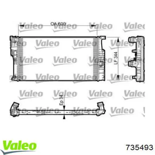 Купить 735493 VALEO Радиатор водяной