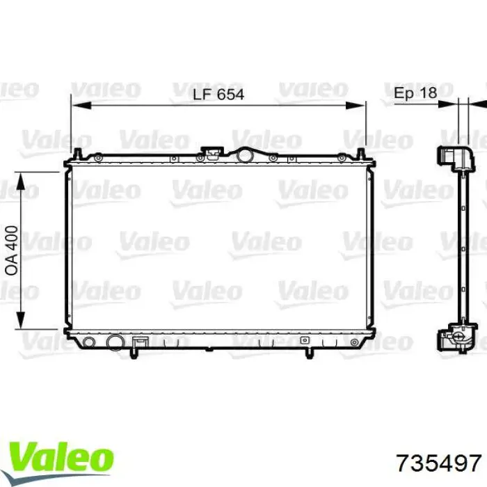 Радиатор 735497 VALEO