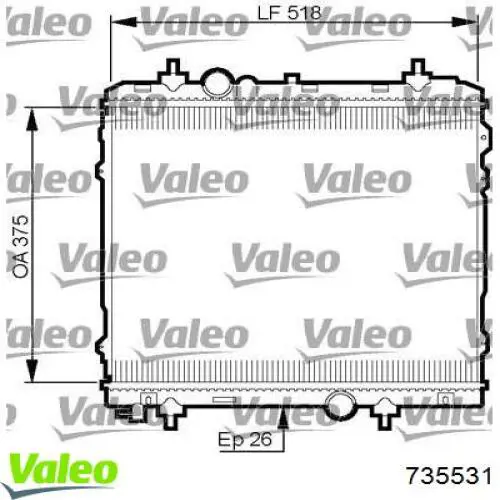 Купить 735531 VALEO Радиатор водяной