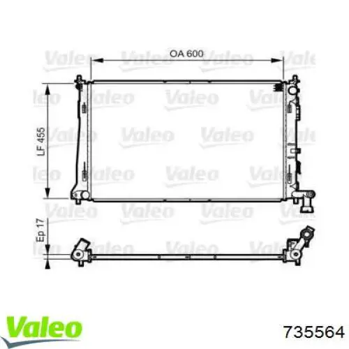 Радиатор 735564 VALEO