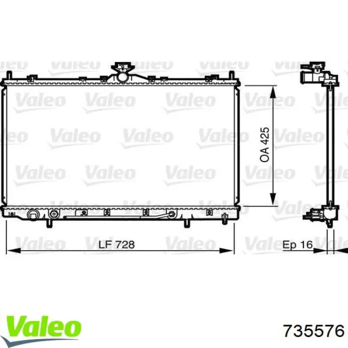 Радиатор 735576 VALEO