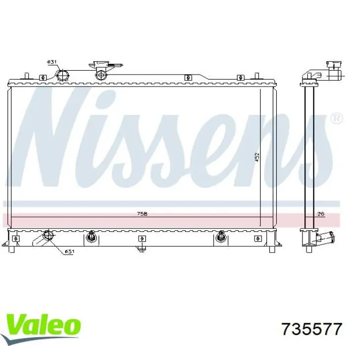 Радиатор охлаждения двигателя VALEO 735577 цена, от 168.67 USD