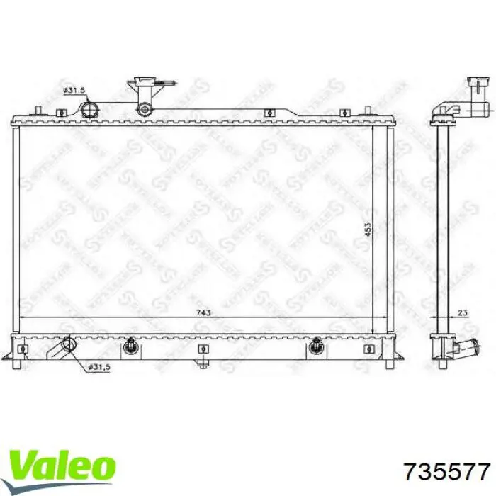 Купить 735577 VALEO Радиатор водяной