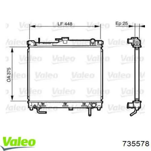 Радиатор 735578 VALEO