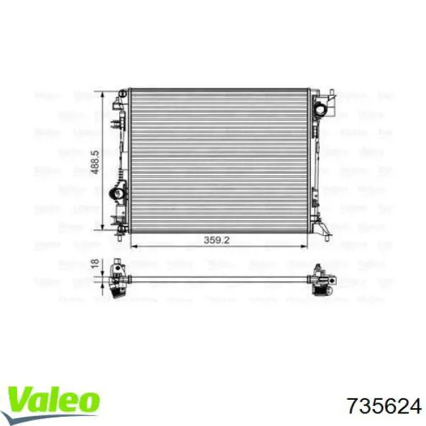 Радиатор 735624 VALEO