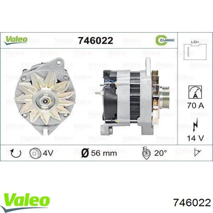 Генератор 746022 VALEO