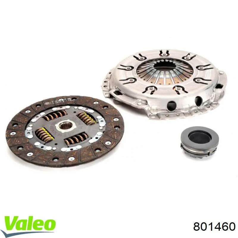 Купить 801460 VALEO Комплект сцепления (диск, корзина, подшипник)