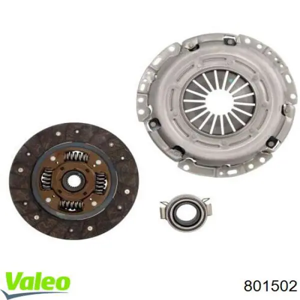 Купить 801502 VALEO Комплект сцепления (диск, корзина, подшипник)