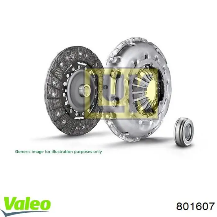 Купить 801607 VALEO Комплект сцепления (диск, корзина, подшипник)