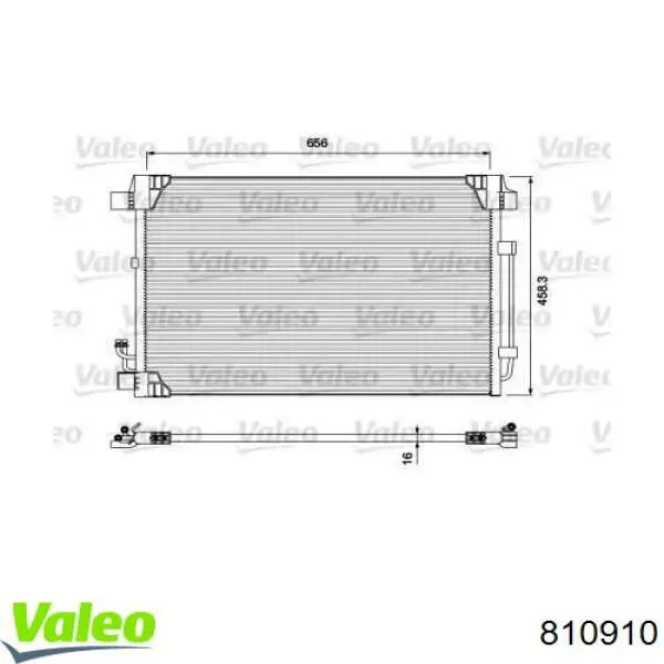 Радиатор кондиционера 810910 VALEO