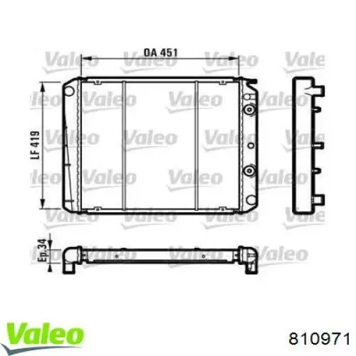 Радиатор 810971 VALEO