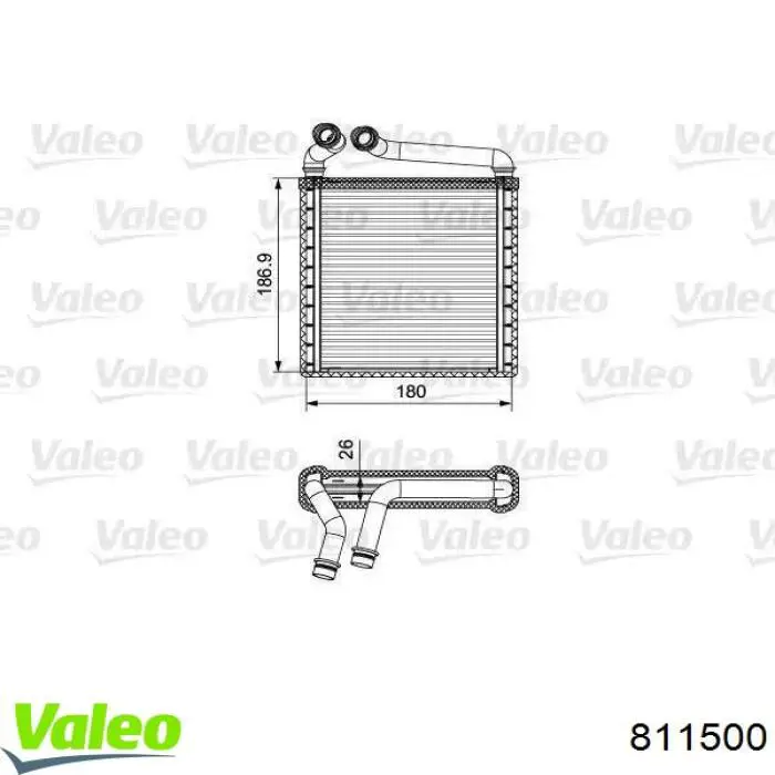 Радиатор печки 811500 VALEO