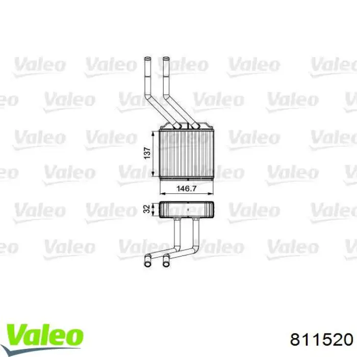 Радиатор печки (отопителя) задний 811520 VALEO