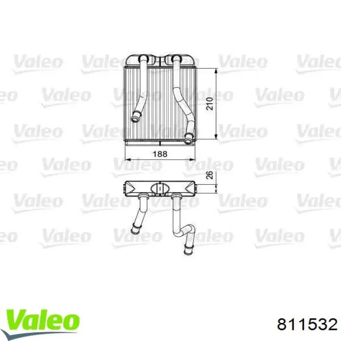 Радиатор печки 811532 VALEO