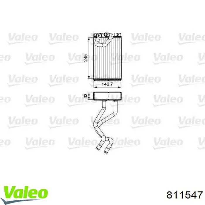 Радиатор печки 811547 VALEO