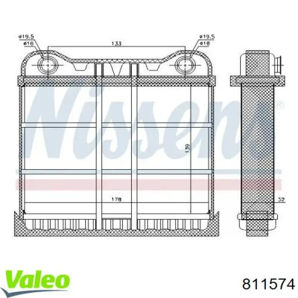 811574 VALEO Радиатор отопителя салона