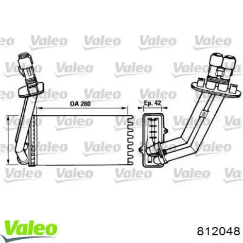 Радиатор печки 812048 VALEO