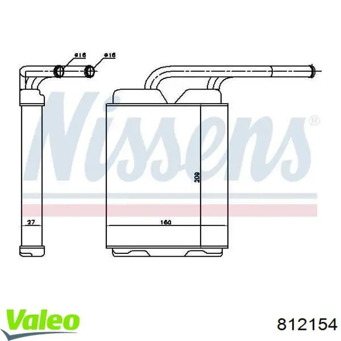 Радиатор печки 812154 VALEO