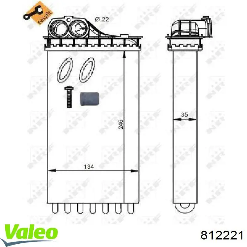 Радиатор печки 812221 VALEO