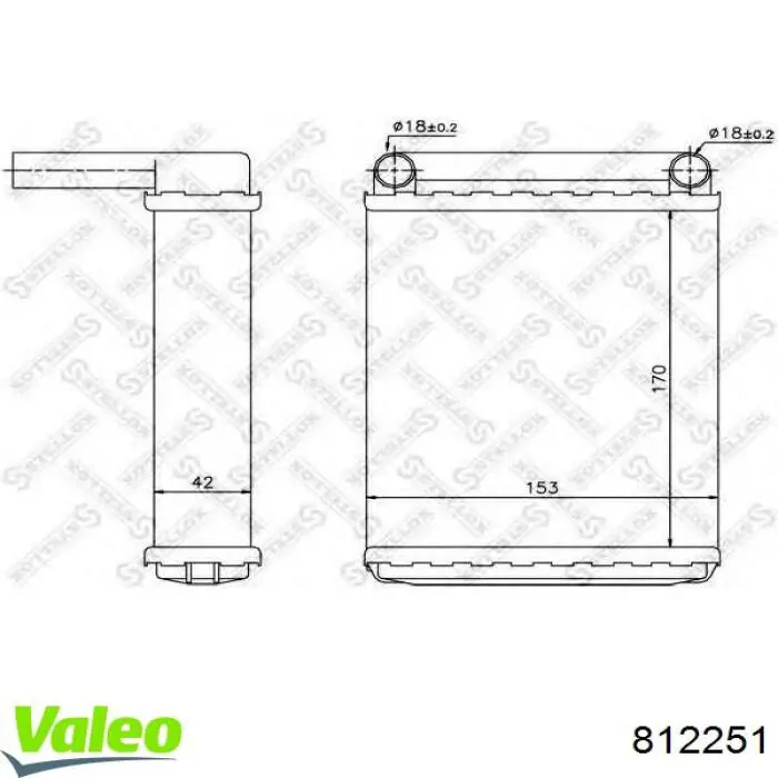 Радиатор печки (отопителя) задний 812251 VALEO