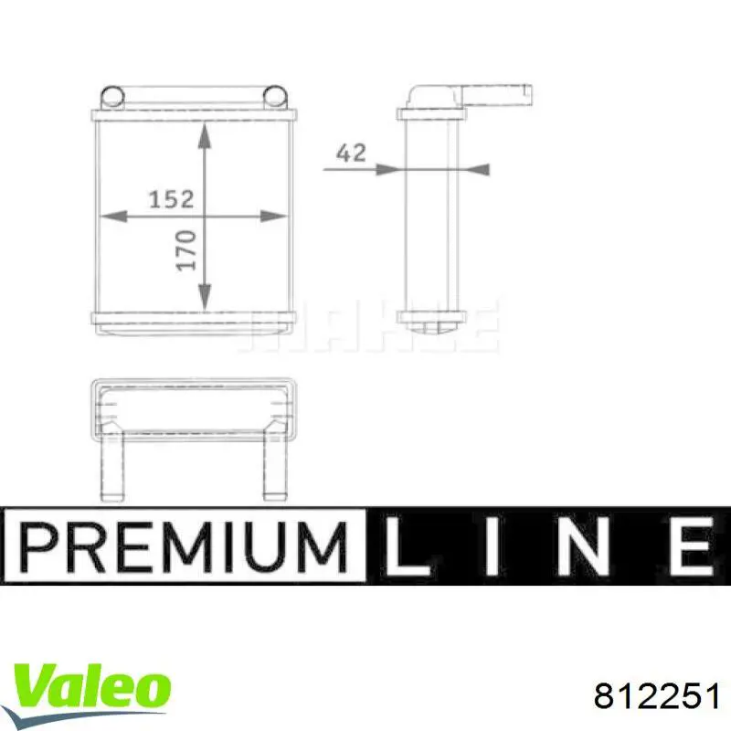 Радиатор печки (отопителя), задний VALEO 812251