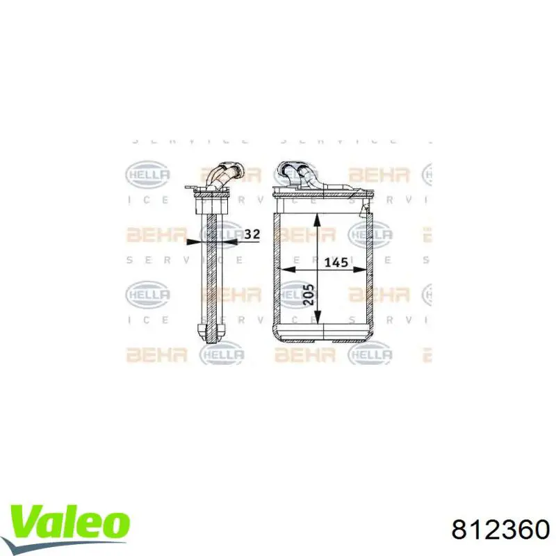 Радиатор печки (отопителя) VALEO 812360 цена, от 47.91 USD