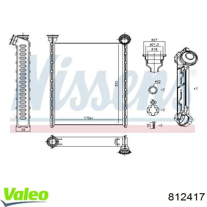 Радиатор печки (отопителя) VALEO 812417 цена, от 87.16 USD