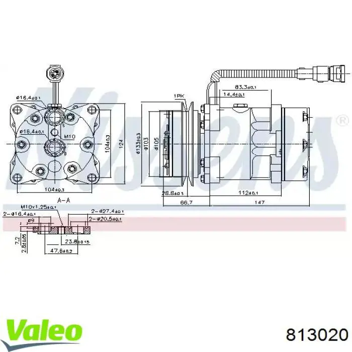 Компрессор системы кондиционирования VALEO 813020 цена, от 216.65 USD