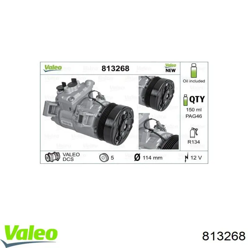 Купить 813268 VALEO Компрессор климатической установки