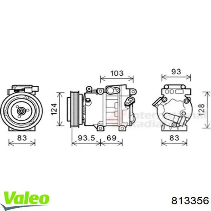 Компрессор системы кондиционирования VALEO 813356 цена, от 127.40 USD