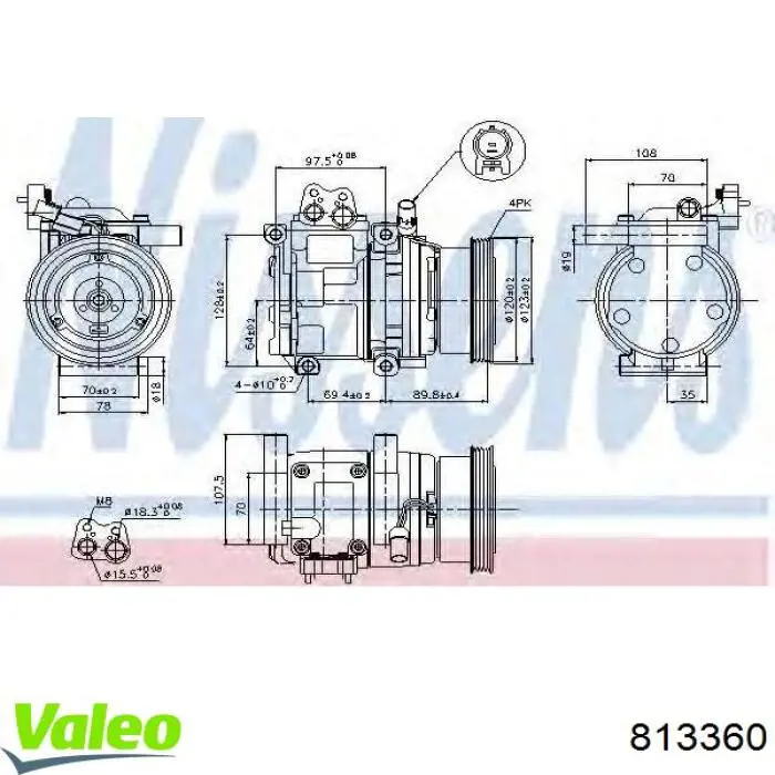 813360 VALEO компрессор кондиционера