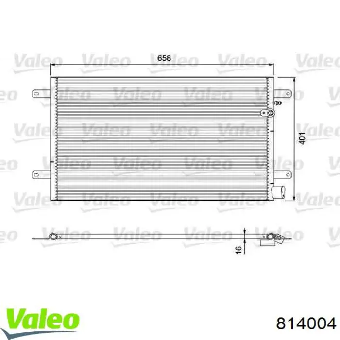 Радиатор кондиционера 814004 VALEO